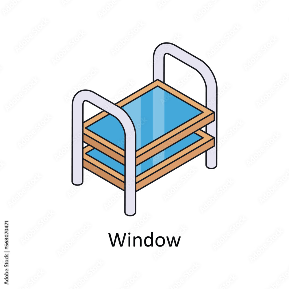 Poster window vector isometric filled outline icon for your digital or print projects.