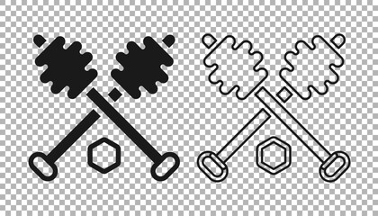 Black Honey dipper stick icon isolated on transparent background. Honey ladle. Vector