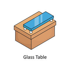 Glass Table Vector Isometric Filled Outline icon for your digital or print projects.