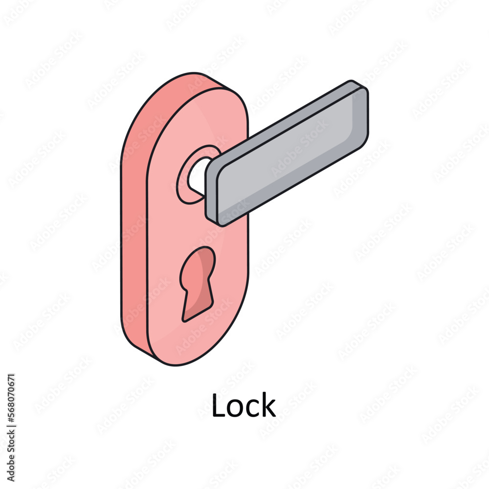 Aufkleber lock vector isometric filled outline icon for your digital or print projects.