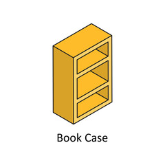 Book Case Vector Isometric Filled Outline icon for your digital or print projects.