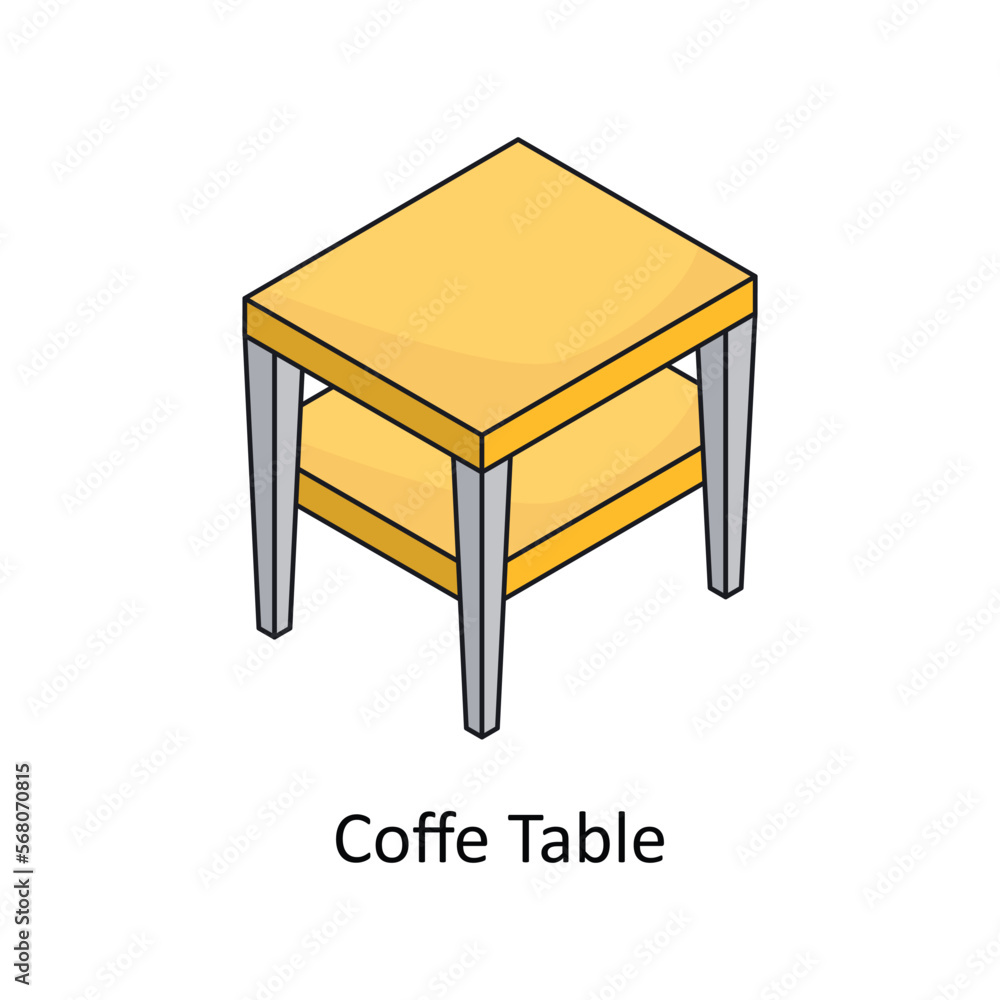 Poster coffee table vector isometric filled outline icon for your digital or print projects.