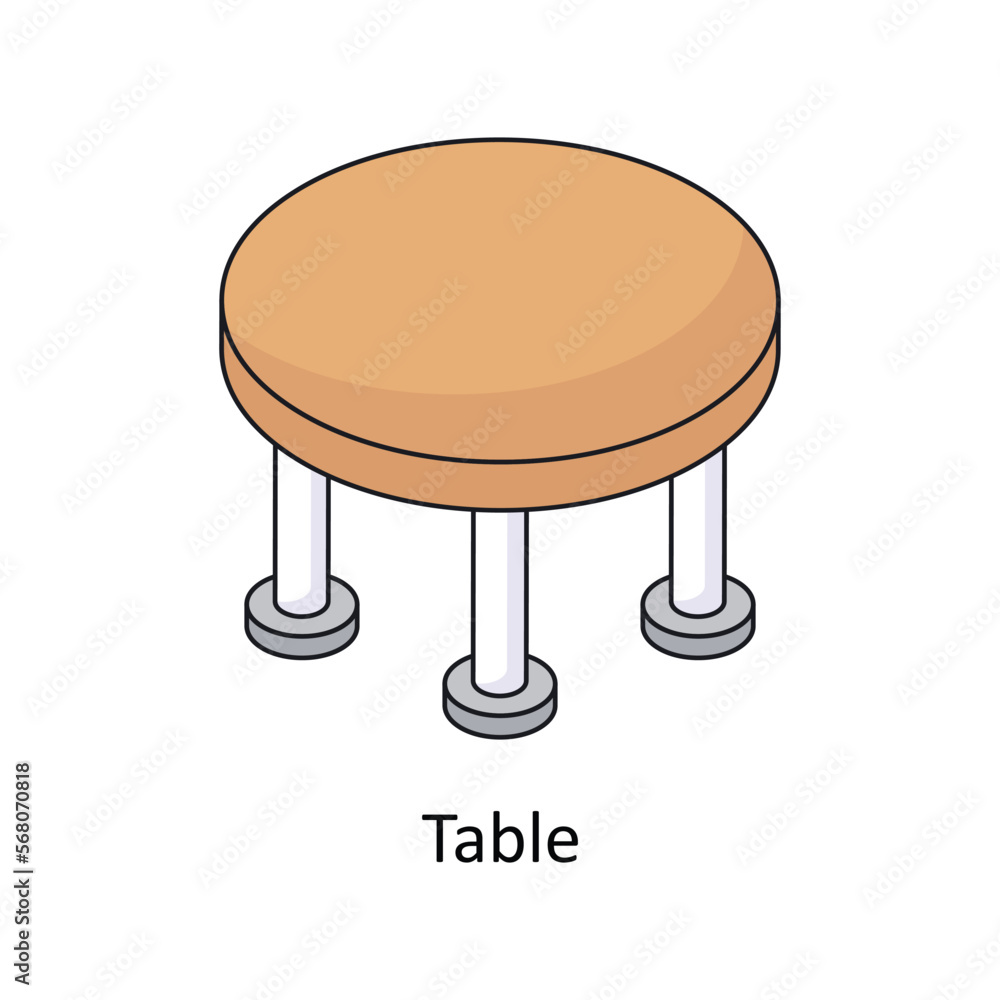 Poster table vector isometric filled outline icon for your digital or print projects.
