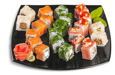 Fresh delicious sushi on a plate