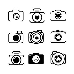 camera icon set vector collection