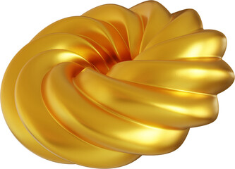 Abstract golden shape, 3d render