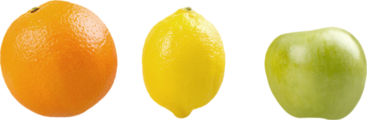 Differences orange and apple fruit