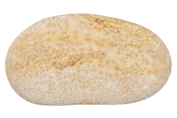 Top view of single brown pebble