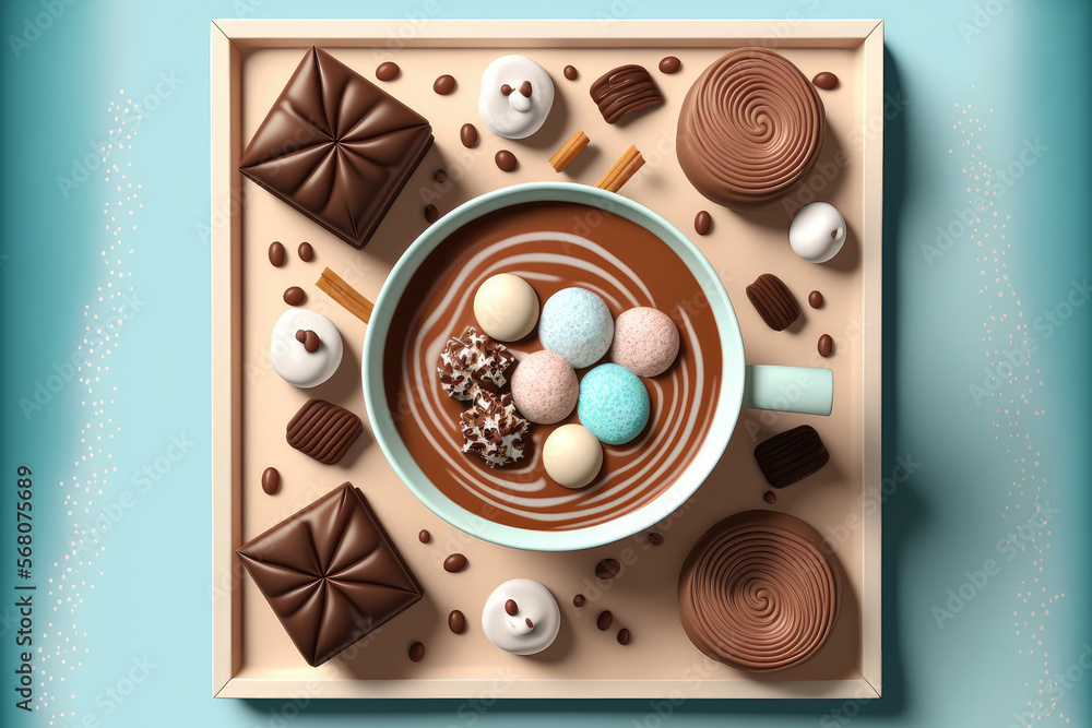 Poster a trendy delightful drink may be made with cocoa bombs with marshmallows and chocolate that melts wh