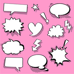 Speech bubble vector in style set
