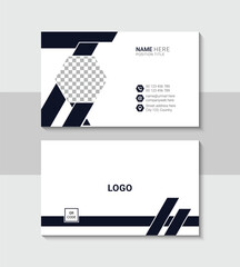 Black and white professional business card template