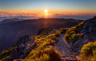 sunrise over the Madeira mountains