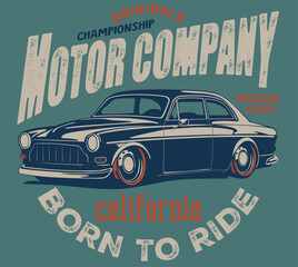 vector hot rod custom car illustration for t shirts print