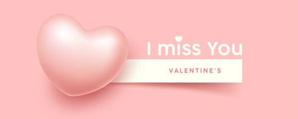 Happy Valentine's day, pink heart, white paper space design on pink background, Eps 10 vector illustration
