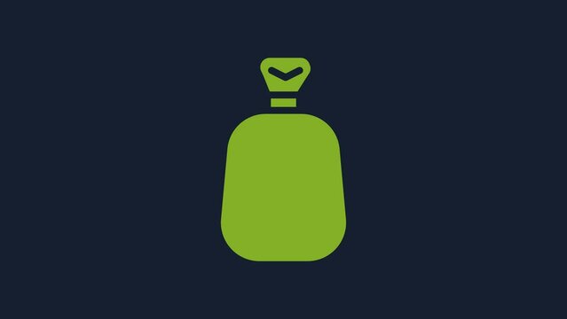 Yellow Full sack icon isolated on blue background. 4K Video motion graphic animation
