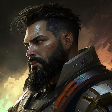 Role-play sci-fi character: space warrior
