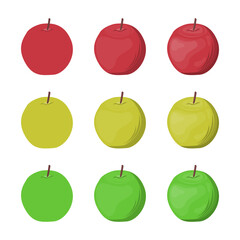 A vector drawn crabapple illustration with various colors and amount of details