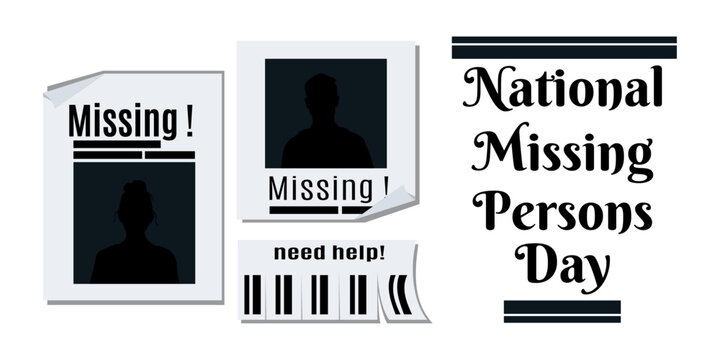 National Missing Persons Day, horizontal design on a socially significant topic