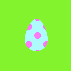 Easter egg on the green background