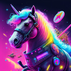 cyperpunk unicorn Generative AI