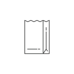 Shopping bag related line icon set. Paper market bag linear icons