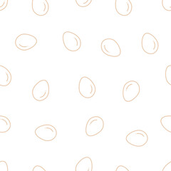 Outline pattern with eggs. Seamless simple vector pattern with eggs