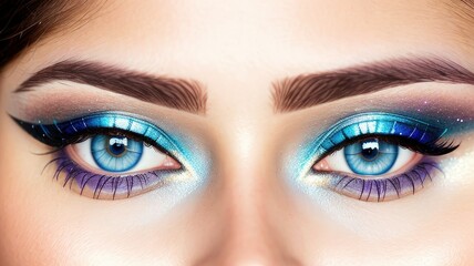 Fototapeta premium close up of a female eye with makeup