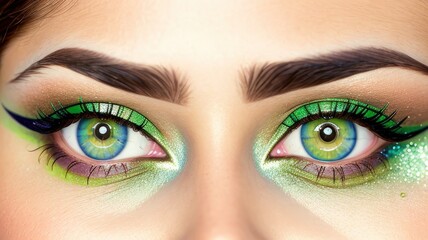 Obraz premium close up of a female eye with makeup