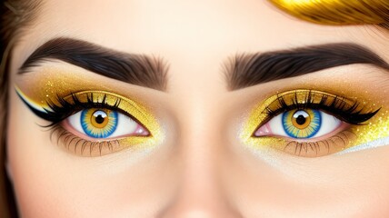 Obraz premium close up of woman eye with makeup