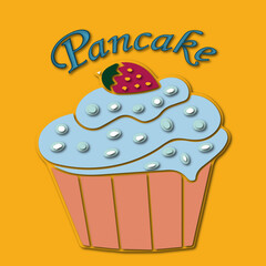 colorful and appetizing pancake, background, banner