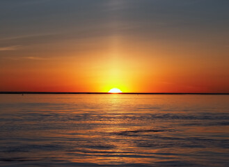 Beautiful sunset above the ocean