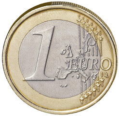 1 euro coin isolated on white