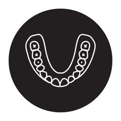 False teeth line icon. Dental prosthetic.