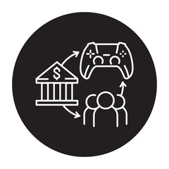 Gamefi ecosystem color line icon. Blockchain technology in digital crypto art.