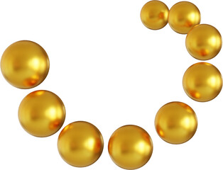 Abstract golden shape, 3d render