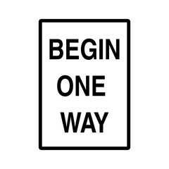 Being One Way Sign,  Isolate on a Transparent Background