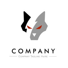 wolf company logo vector design