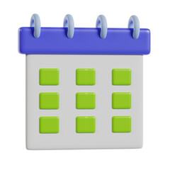 3d illustration of calendar icon rendering