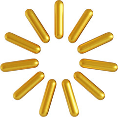 Abstract golden shape, 3d render