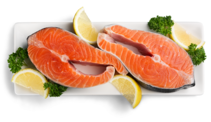 Copper River Salmon on the white plate