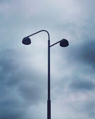 street lamp on blue sky