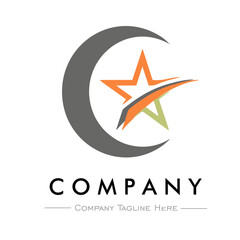 Fototapeta na wymiar Moon star company logo vector image