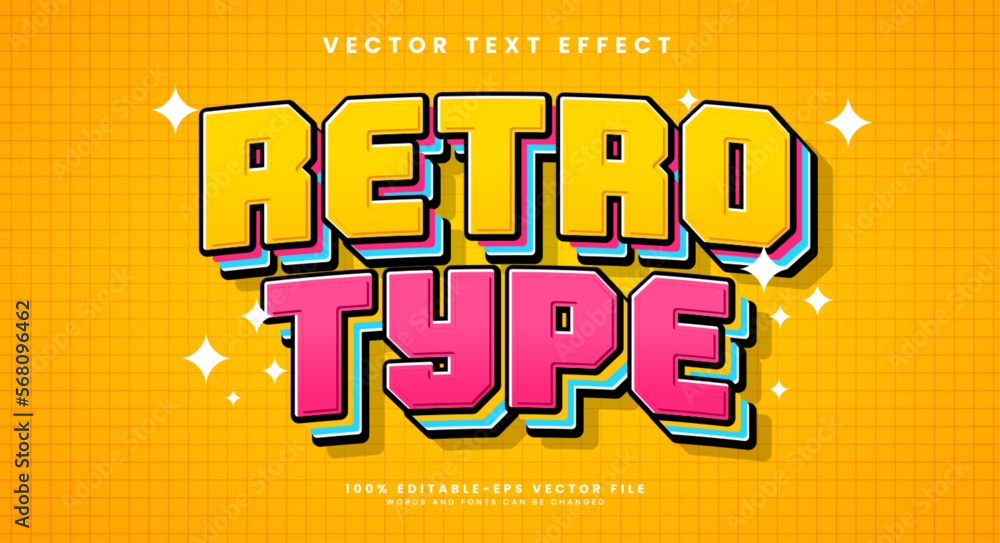 Poster retro type 3d editable vector text style effect, suitable for ancient themes