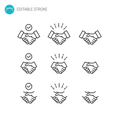 握手のラインアイコンセット