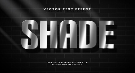 Silver shade 3d editable vector text style effect