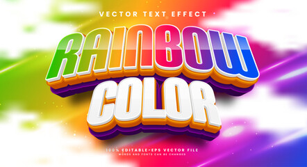 rainbow color 3d editable vector text style effect, suitable for events with colorful themes