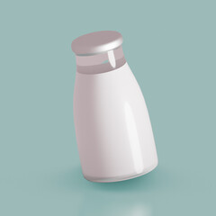 Food icon. Bottle of milk. 3D render