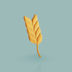 Food icon. Ear of wheat. 3D render