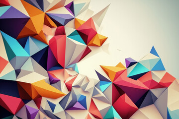 Polygonal abstract background on white background. Generative AI