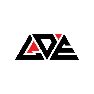 LDE triangle letter logo design with triangle shape. LDE triangle logo design monogram. LDE triangle vector logo template with red color. LDE triangular logo Simple, Elegant, and Luxurious Logo...